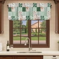 thumbnail image 6 of 2 Pack Valances for Window, Boho Spring Floral Short Curtains for Kitchen Bedroom Living Room, Retro Flowers Plants Patchwork Grid Green Rod Pocket Small Window Treatment Valance Drapes 60 x 18 Inch, 6 of 8