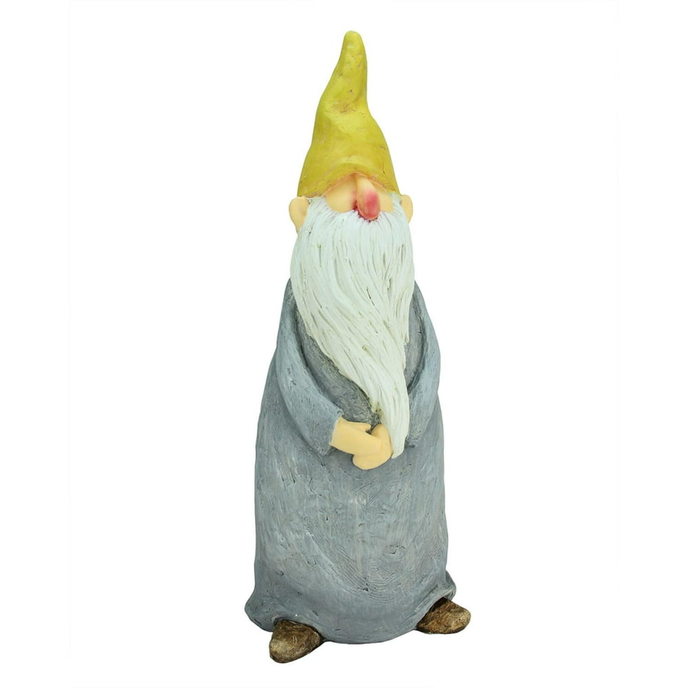 Northlight 20" Gnome with Gray Robe and Yellow Cap Outdoor Patio Garden