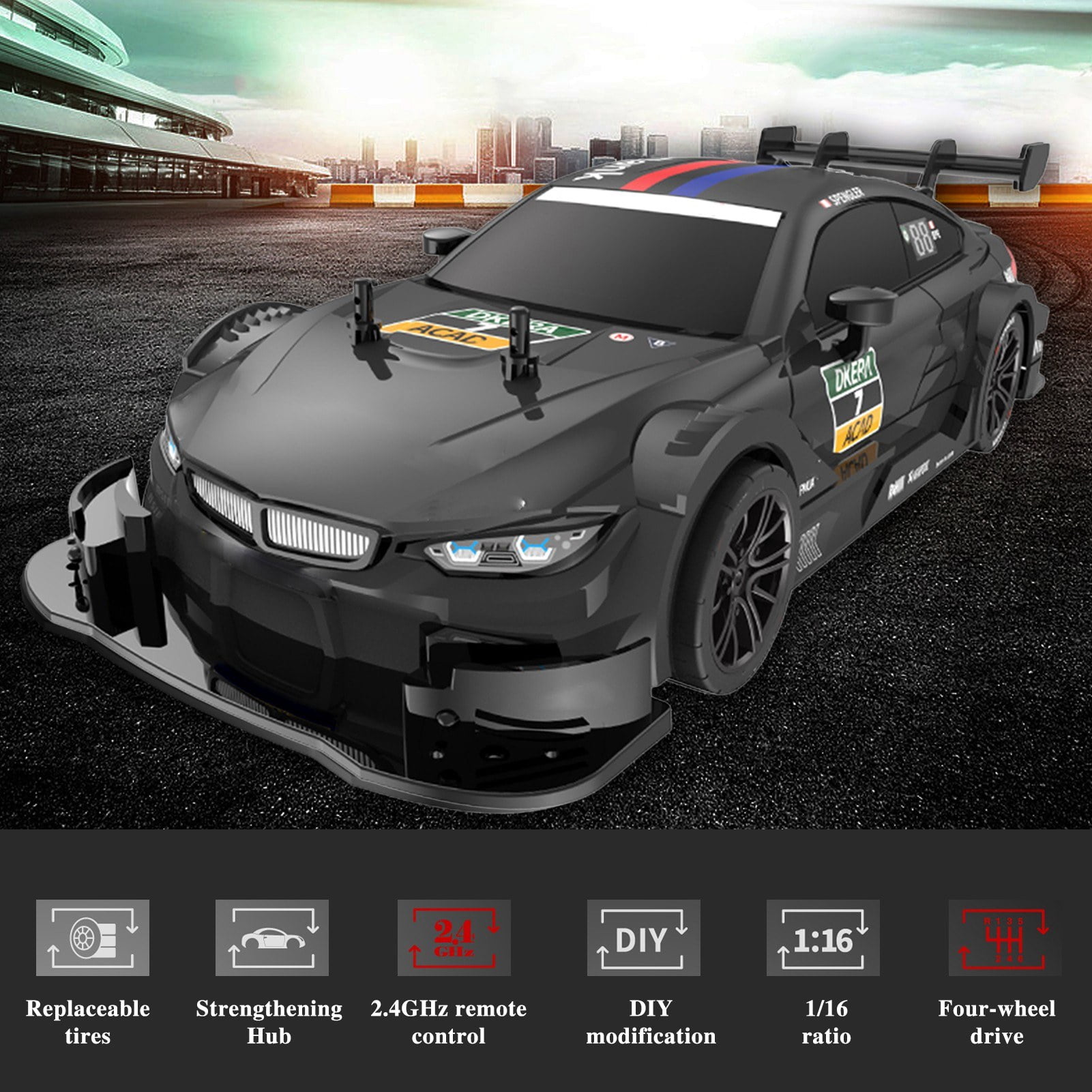 1/16 Scale 2.4GHz 4WD Remote Control Race Car