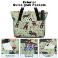 thumbnail image 2 of Tote Bag for Women - Rottweiler with Floral Shoulder Bag - Large Utility Work Duffle Bag with Zipper Handbag for Travel, Work, Sprots, 2 of 5