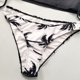 thumbnail image 3 of Conjunto De Biquini Conjunto de bikini para mujer Traje de baño lateral con cordón halter con estampado de árbol de coco (Negro XL) Ygjytge para Mujer Negro T XL, 3 of 7