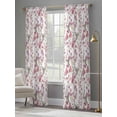 thumbnail image 4 of Pink Beige Flowers Sheer Curtains 84 Inch Length 2 Panels Set Window Treatments, Spring Floral Elegant Pastoral Botanical Rod Pocket Semi Curtains for Living Room/Bedroom/Kitchen Décor, 104"W x 84"L, 4 of 7
