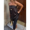 thumbnail image 2 of Women Silk Lace Trim Cami Tops Y2k Spaghetti Strap Lace Tank Tops Stain Slip Long Top Silky Slip Dress Side Lace Undershirt Going Out Camisole, 2 of 6