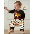 thumbnail image 3 of BemeyourBBs Baby Boy Thanksgiving Outfit Turkey Letter Print Rompers and Pants Hat, 3 of 9