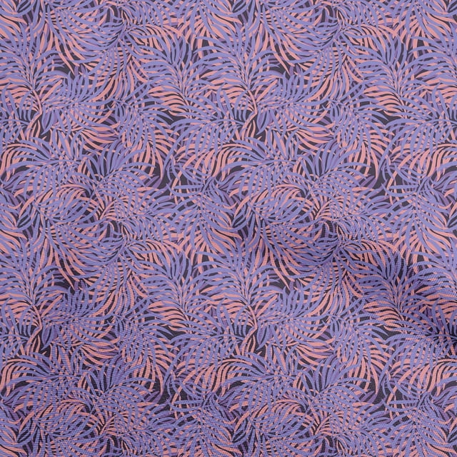 oneOone Rayon Medium Purple Fabric Leaves Sewing Craft Projects Fabric Prints By Yard 56 Inch Wide
