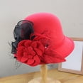 thumbnail image 2 of MEICHEN Elegant Flower Decoration Bucket Hat for Pretty Women Fashion Fall Church Cloche Hat Solid Vintage Bowler Hat, 2 of 5