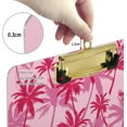 thumbnail image 4 of 12.5"x9" Pink Palm Tree Clipboards, Standard A4 Letter Size Nursing Clipboard with Low Profile Metal Clip Decorative Clip Board for Office Supplies,Gold, 4 of 7