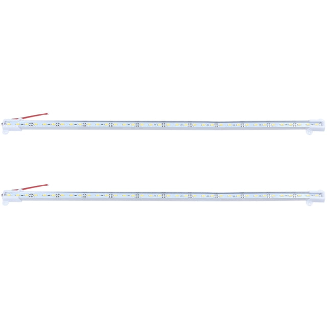 2X, 50cm 12V 36 LED 5050 Smd Hard Strip Bar Light Aluminio RíGido Blanco Cálido