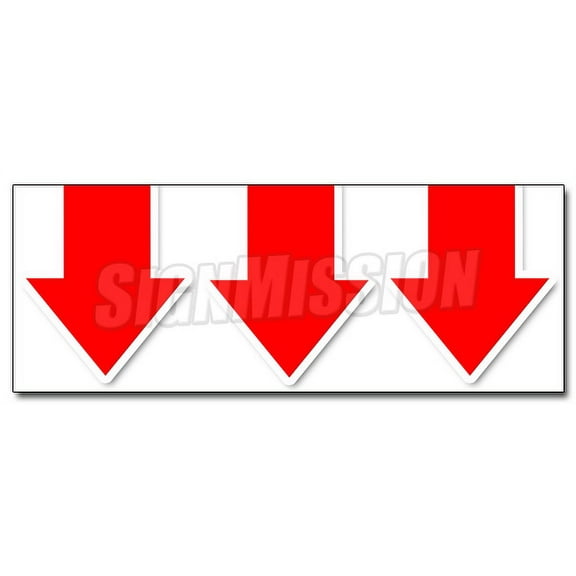 48" GIANT DOWN ARROW DECAL sticker turn here sale follow directions arrived