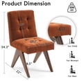 thumbnail image 2 of Kidol & Shellder Modern Upholstered Dining Chairs Set of 2 Tufted Armless Kitchen Chairs with Linen Fabric & Wooden Legs,Caramel, 2 of 9
