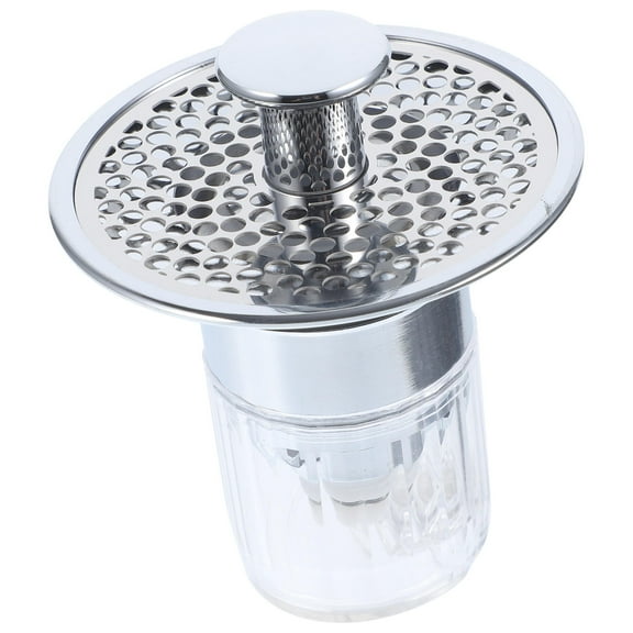 Masteelf SelfClosing Magnetic Basin Stopper with Silicone Sealing for Hair and Debris Catching Silver ABS Steel 1.5 Inch