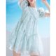 thumbnail image 1 of Falda de maternidad de verano para mujeres embarazadas, de talla grande, elegante, holgada, adelgazante, con mangas abullonadas, 1 of 2