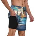 thumbnail image 3 of Picia Ocean View Bedroom pattern Mens Swim Trunks with Compression Liner Stretch Beach Shorts Quick Dry with Zipper Pockets No-Chafing Board Shorts-XX-Large, 3 of 9