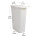 thumbnail image 3 of 40L Slim Laundry Hamper, Clothes Basket, Lid, Wicker Design, Plastic, 18"L x 10.4"W x 23.5"H, White, 3 of 6