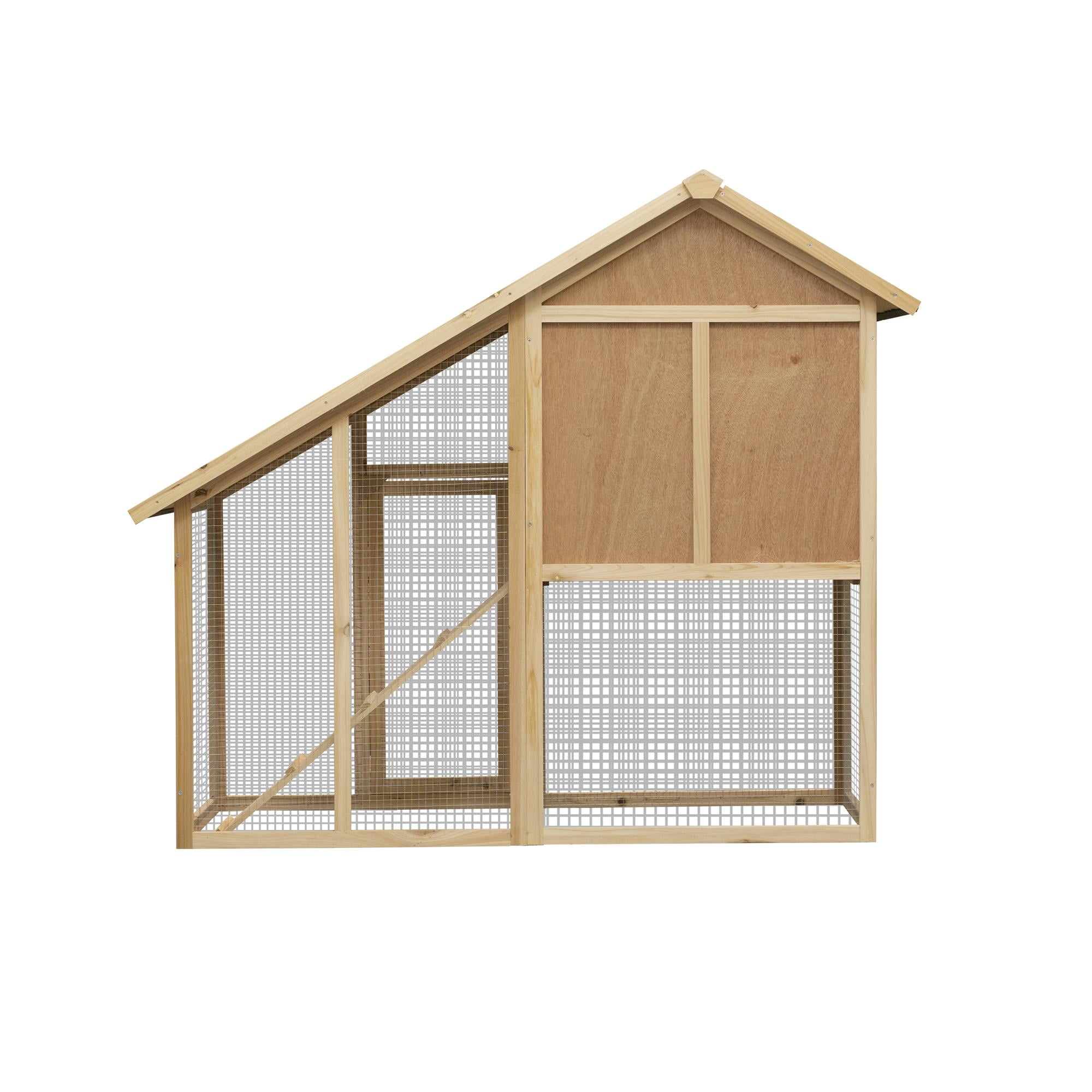 Pefilos 55" Rabbit Hutch Indoor Outdoor, Rabbit Cage with Tray, Wooden Bunny House, 2-Story Guinea Pig Hutch with Run, Beige Pefilos 55" Rabbit Hutch Indoor Outdoor, Rabbit Cage with Tray, Wooden Bunny House, 2-Story Guinea Pig Hutch with Run, Beige