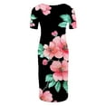 thumbnail image 6 of Delliss Women's Maternity Dress - Printed Fitted Stretch short Sleeve W/Ruched S-XL, 6 of 6