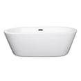 thumbnail image 2 of Mermaid 67 Inch Freestanding Bathtub in White with Matte Black Drain and Overflow Trim, 2 of 4
