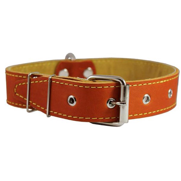 Real Thick Leather Dog Collar 16"22" Neck Size, 1.5" Wide, Bullterrier