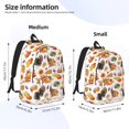 thumbnail image 2 of Disketp Thanksgiving Turkeys 1 print Canvas Backpack Lightweight Travel Daypack Student Rucksack Laptop Backpack-Small, 2 of 5