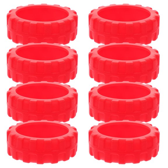 ETEREAUTY 8Pcs Luggage Cover Protector Red Silicone Wheel Protection Simple Travel
