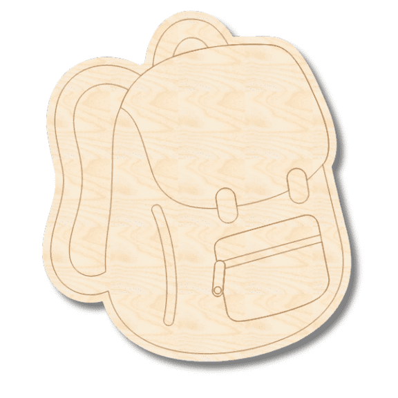 Unfinished Wood Etched Book Bag Shape | Paint By Line Crafts 3" / 1/4"