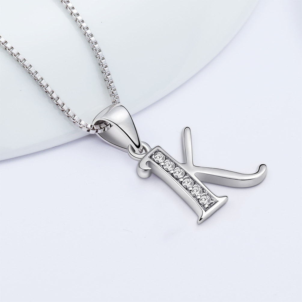 Juwaliy Initial K Sterling Silver Pendant Necklace photo 6
