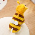 thumbnail image 4 of Fleece Dog Hoodie with D-Ring - Bumblebee Costume for Small Dogs & Cats, Winter Warm Puppy Apparel, Funny Christmas Halloween Bee Outfit, 4 of 10