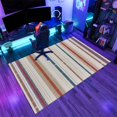 thumbnail image 4 of Minimalist Colorful Stripes Rug 4x7ft Area Rugs Creative Modern Art Rugs Non Slip Machine Washable Indoor Throw Carpet for Living Room Bedroom Study Office Entrance Foyer, 4 of 6