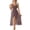 Coffee, variant on Women's Sexy Spaghetti Strap Nightgown, V-Neck Midi Slip Dress with High Slit and Ruffle Hem, Elegant Sleepwear for Bedtime, Boudoir, and Romantic Evenings-Wine