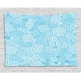 thumbnail image 1 of Blue and White Tapestry, Abstract Swirls Ocean Sea Inspired Pattern in Modern Hand Drawn Style, Wall Hanging for Bedroom Living Room Dorm Decor, 80W X 60L Inches, Blue and White, by Ambesonne, 1 of 2