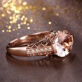 thumbnail image 6 of Women Ring Faux Morganite Hollow Out Jewelry Electroplating Long Lasting Finger Ring Engagement Promise Ring, 6 of 8