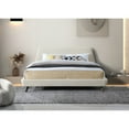 thumbnail image 5 of Omax Decor Henry Wood and Fabric Upholstered King Platform Bed in Beige, 5 of 6