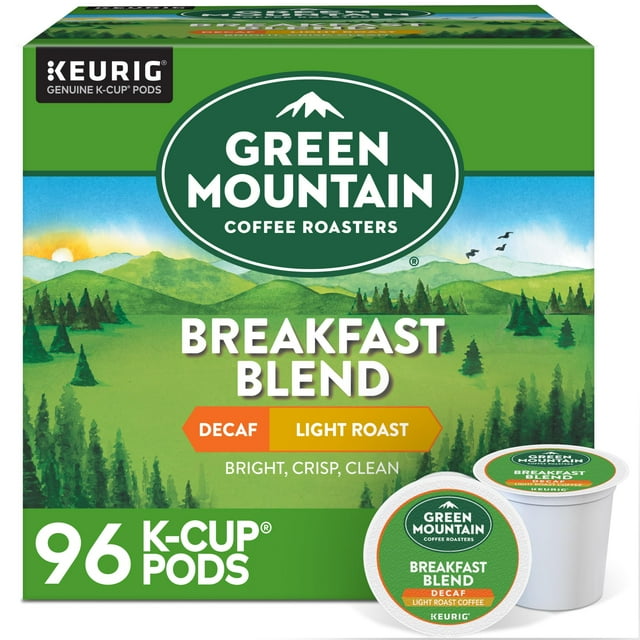 Café Green Mountain Breakfast Blend Descafeinado Tostado Claro 96 cápsulas