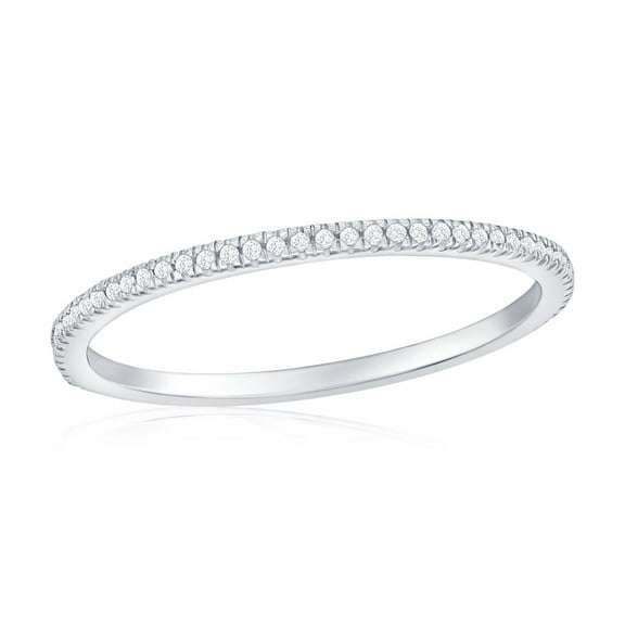 Daily Delight TheJewelryHut Designer Sterling Silver; Eternity Diamond Band - (73 Stones)