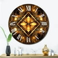 thumbnail image 3 of Designart "Fractal Tide in Gold and Black V" Geometric Oversized Wall Clock, 3 of 5