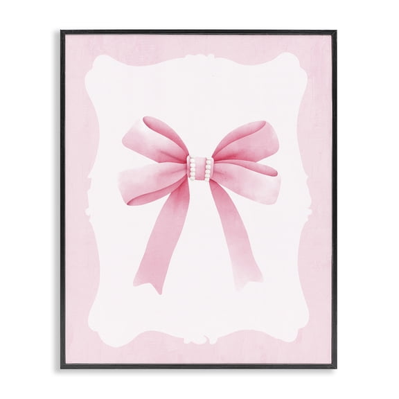 Stupell Industries Glam Feminine Bow with Pearls Black Framed Giclee Art, 11 x 14, by Kim Allen