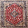 thumbnail image 1 of Ahgly Company Indoor Square Traditional Light French Beige Brown Medallion Area Rugs, 8' Square, 1 of 6