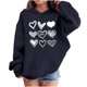 thumbnail image 1 of Sudadera con capucha y estampado de corazón de San Valentín, sudadera de manga larga para niños y niñas, chaqueta para niñas de talla mediana y grande., 1 of 7