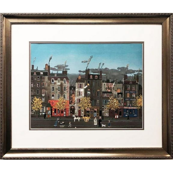 Michel Delacroix "L'Homme Sandwich" Framed Lithograph Art Generic