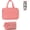 Orange+Pink, variant on Striped Hanging Travel Toiletry Bag, 4-Layer Foldable Cosmetic Organizer with Hanging Hook, Portable Makeup Pouch for Brushes Skincare Travel Accessories
