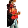 thumbnail image 2 of IYYVV Halloween Womens Oversized 3/4 Sleeve Hoodie Sweatshirt Crewneck Lightweight Loose Fit Fall Winter Hooded Sweatshirt Saffron XL, 2 of 4