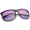 thumbnail image 4 of sunglassLA Unisex Modern Horn Rimmed Gradient Colored Lens Metal Temple Square Sunglasses (Black / Pink) - 56mm, 4 of 4