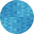 thumbnail image 1 of Ahgly Company Machine Washable Indoor Round Transitional Blue Area Rugs, 5' Round, 1 of 7