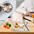 thumbnail image 3 of Yayeee Dish Drying Mat for Kitchen Counter 16" x 18" Microfiber Super Absorbent Coffee Decorative Pad, Light Red Flowers, 3 of 9
