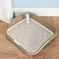 thumbnail image 1 of Indoor Dog Potty with Splash Wall, Pee Pad Holder for Small Dogs Indoor Dog Potty Tray with Raised Fences, Removable Mesh Grid Pad for Large Space Dog Training Toilet, 1 of 7