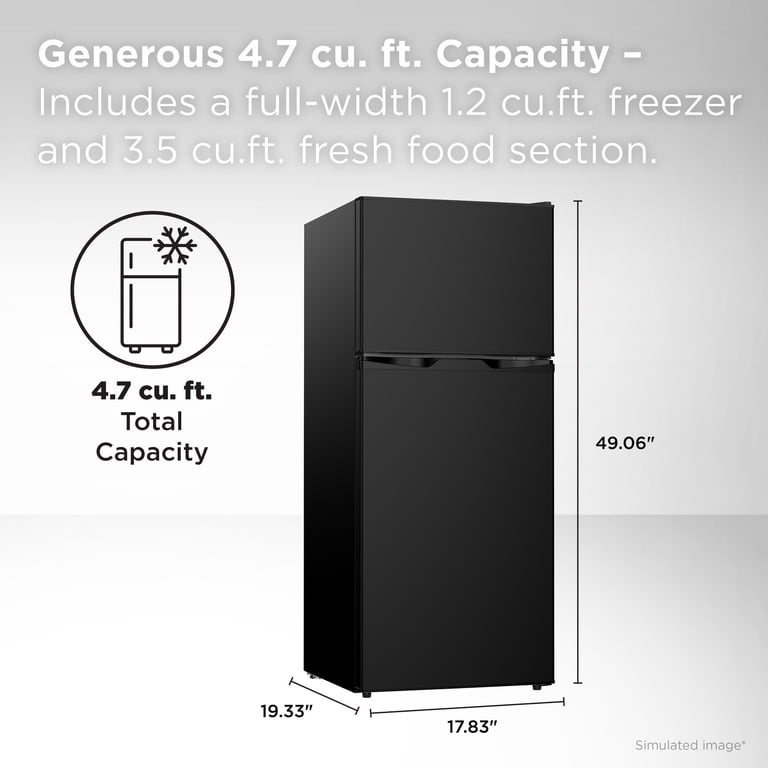 TCL Black Compact Two Door Refrigerator with Freezer for Kitchen TCL Black Compact Two Door Refrigerator with Freezer for Kitchen