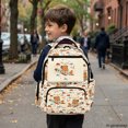 thumbnail image 6 of Psesaysky Cartoon Capybara on Airplane Print Breathable Travel Ruckpack for Daily Use School, Padded Straps Multi-Pockets 600D Polyester Kids Backpack, 6 of 9