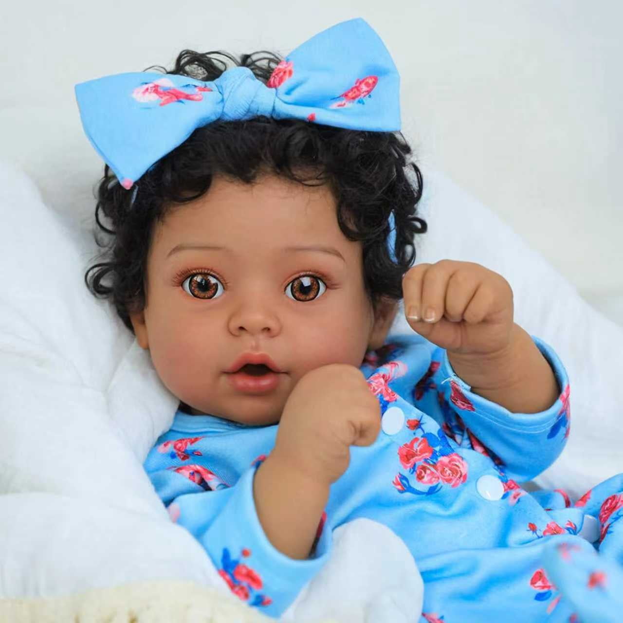 Dayoff kids 18 Inch Reborn Baby Doll,African American Newborn With Clothes For Kids Age 3+(No Accessories)