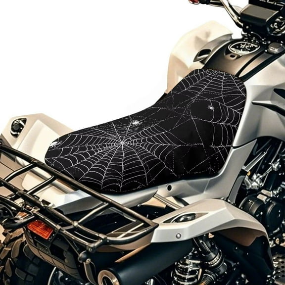 Uorisanigo ATV Seat Cover Waterproof Spider Web Print Car Seat Cover Universal Motorcycle Passenger Seats Cushion Fit for Most ATV Seats, Breathable Padded Protection