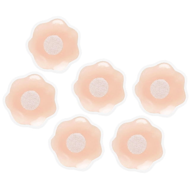 3 pares de sin frente de verano, parche para pezón, levantamiento de , reutilizable, Invisible, sin espalda, cubierta de silicona para , protectores de pezones flor2 Salvador Cubiertas Adhesivas